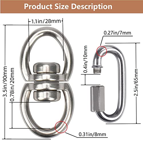 WWFFEN 360° Swivel Hanger – Heavy Duty 1500LB Capacity for Tree Swings, Hammocks, and Climbing Ropes
