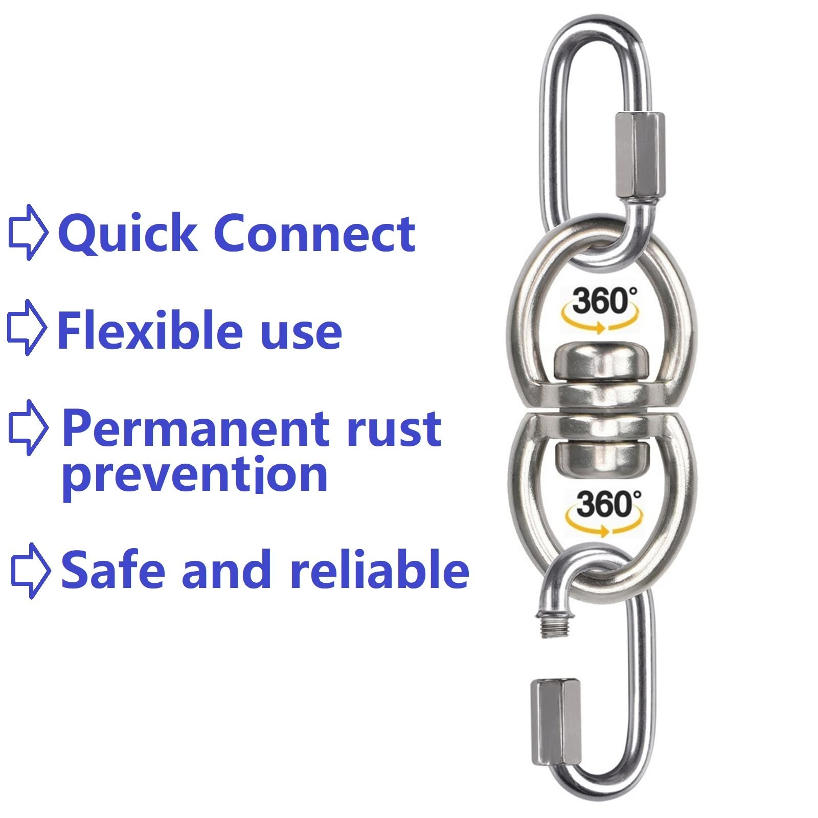 WWFFEN 360° Swivel Hanger – Heavy Duty 1500LB Capacity for Tree Swings, Hammocks, and Climbing Ropes