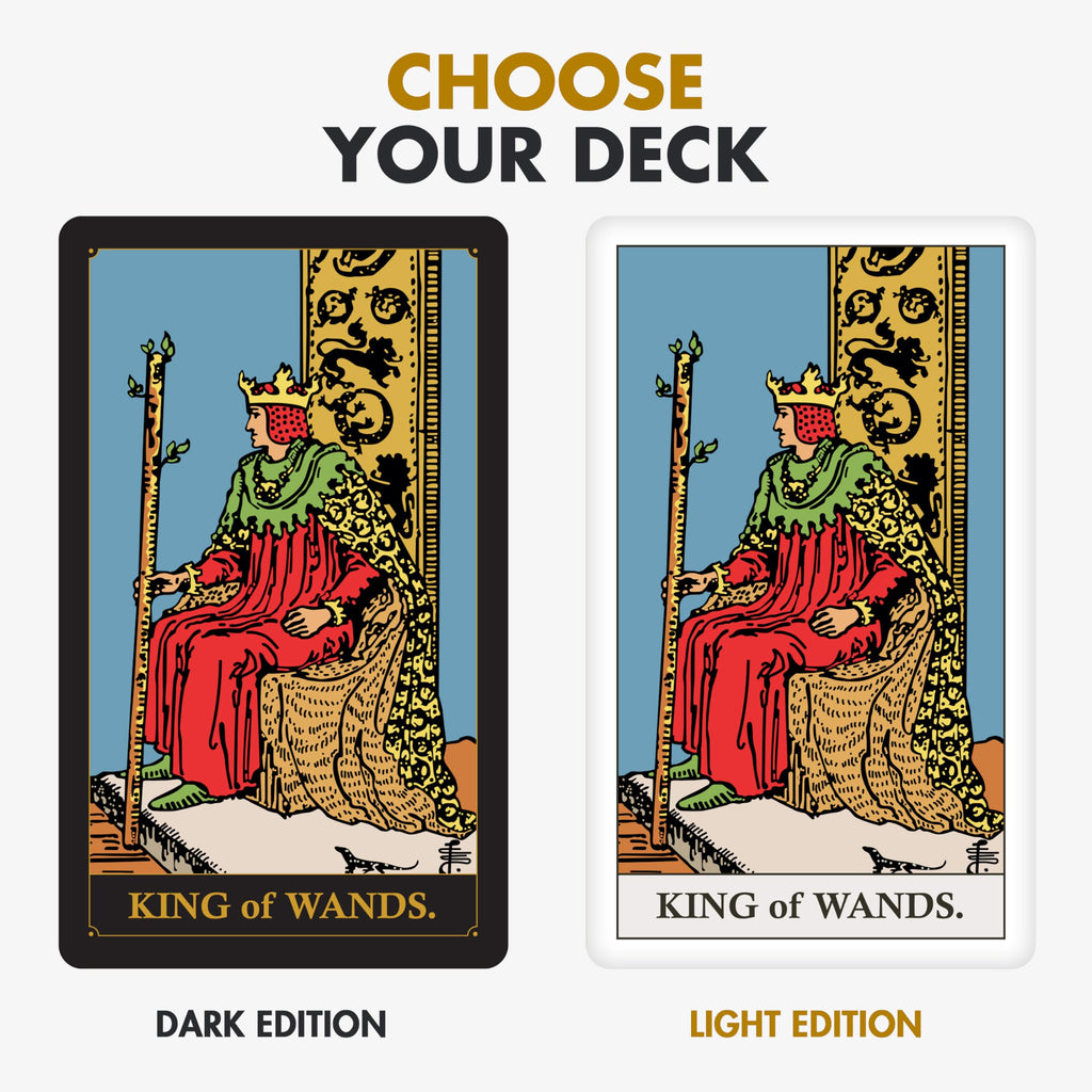 Wyspell Classic Tarot Cards for Beginners - Dark Deck with 400 GSM Cardstock and 100-Page Guide