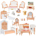 Xadothat 36-Piece Dollhouse Furniture Set - Complete Room Collection with Kitchen, Dining, Living Room, Bedroom, Bathroom Accessories