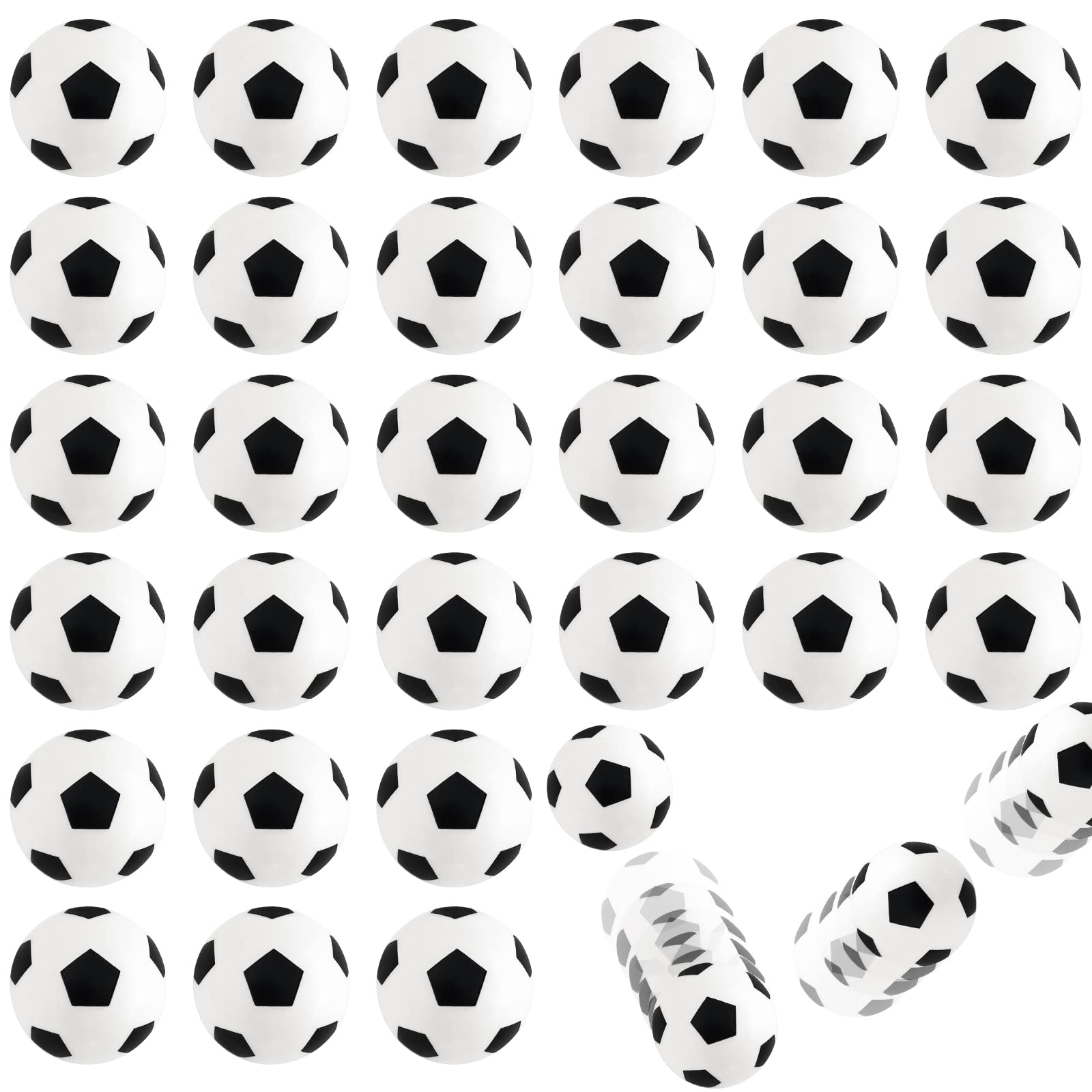 Xeehwb 30-Pack Mini Soccer Bouncy Balls – 27mm Rubber High Bounce Balls for Stress Relief, Party Favors, and Classroom Prizes