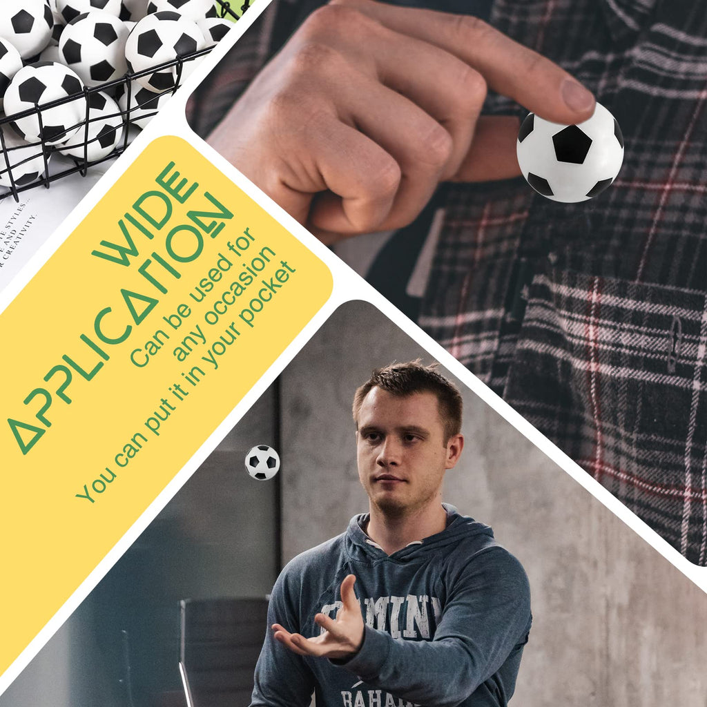 Xeehwb 30-Pack Mini Soccer Bouncy Balls – 27mm Rubber High Bounce Balls for Stress Relief, Party Favors, and Classroom Prizes