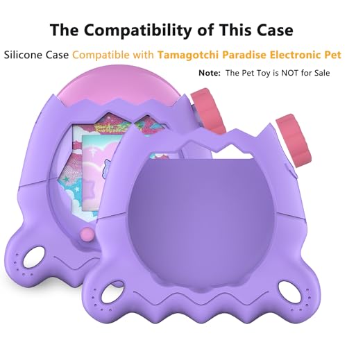 XEGIMOR Silicone Case for Tamagotchi Paradise - Purple with Button Cap, Screen Protector & Lanyard