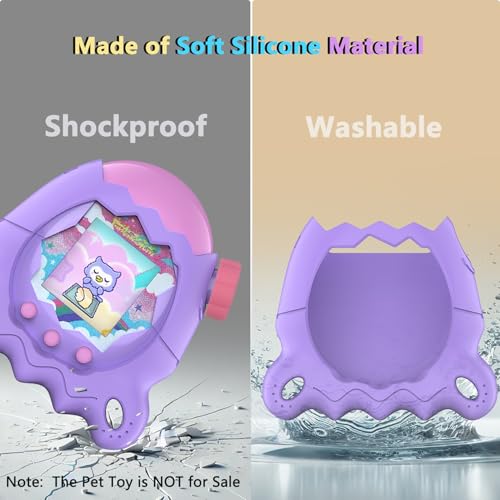 XEGIMOR Silicone Case for Tamagotchi Paradise - Purple with Button Cap, Screen Protector & Lanyard