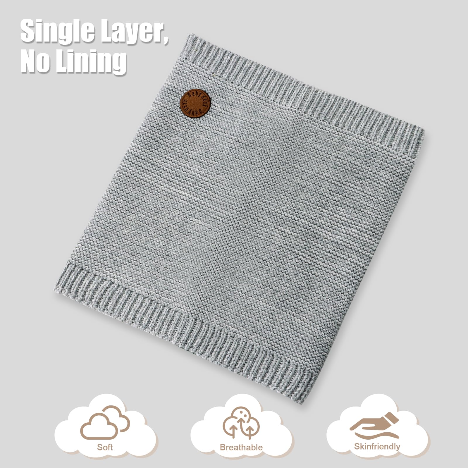 XIAOHAWANG Baby Winter Scarf – Soft Thick Knit Toddler Neckerchief for Boys & Girls (7 Months–7 Years)