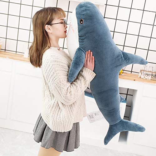XIAOHONG 30-Inch Shark Plush Toy – Soft Stuffed Animal Cushion Pillow for Kids and Home Decor