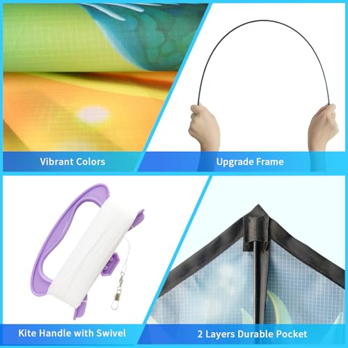 Xida Dragon Kite 55x61 Inch – Easy to Fly for Beginners, Kids, and Adults