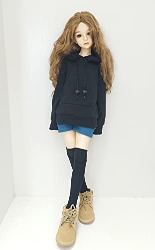 XiDonDon BJD Doll Hoodie Top - 1/3 1/4 1/6 Scale, Black