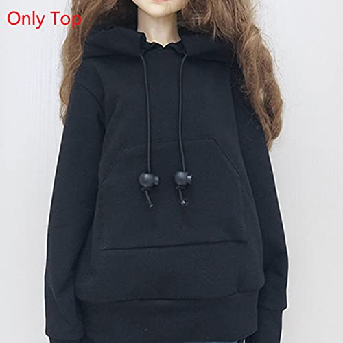 XiDonDon BJD Doll Hoodie Top - 1/3 1/4 1/6 Scale, Black