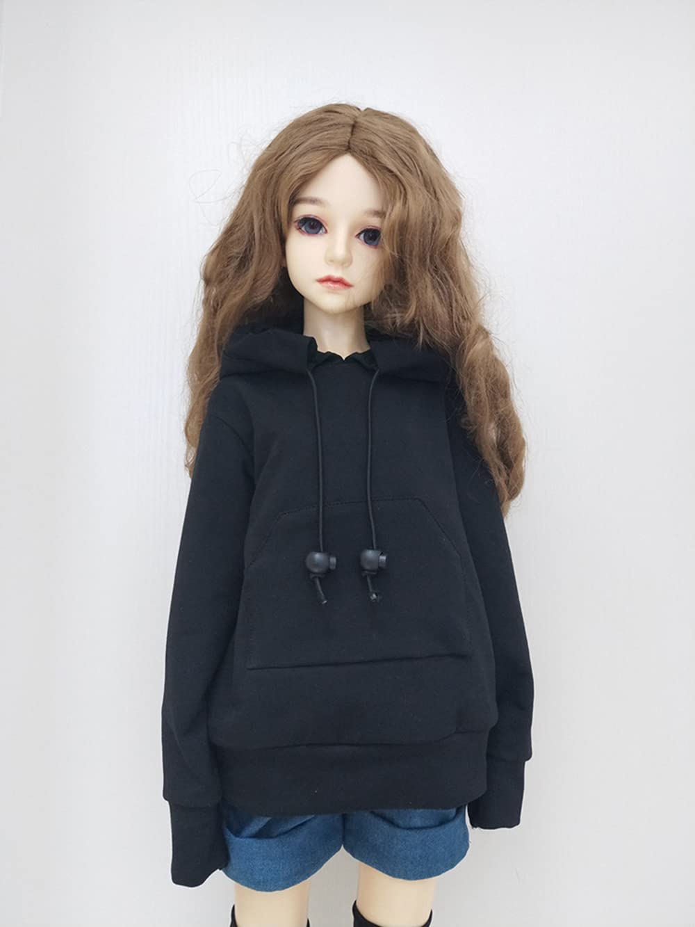 XiDonDon BJD Doll Hoodie Top – 1/3 1/4 1/6 Sizes (Black)