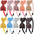 XIMA Glitter Bow Headbands 10-Pack – Sparkly Hair Bands for Girls, Toddlers, Teens