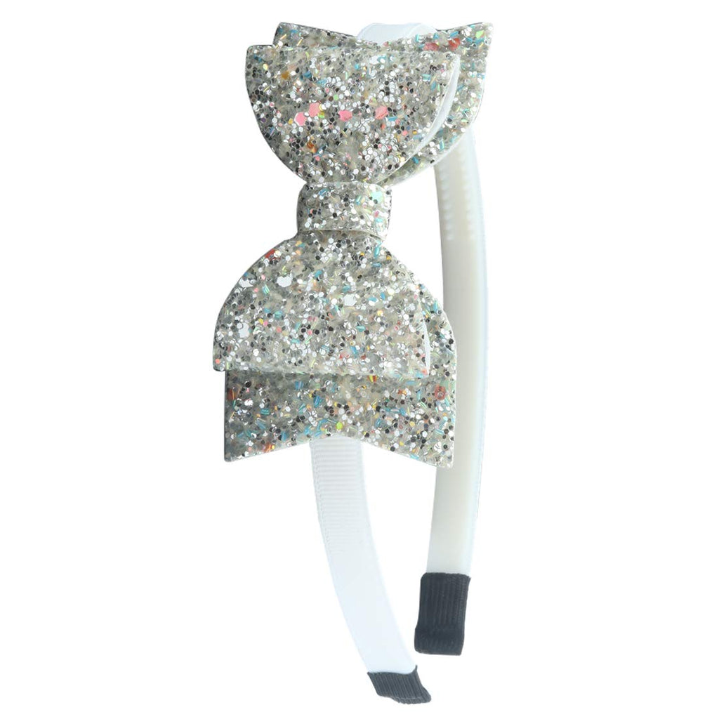 XIMA Glitter Bow Headbands 10-Pack – Sparkly Hair Bands for Girls, Toddlers, Teens