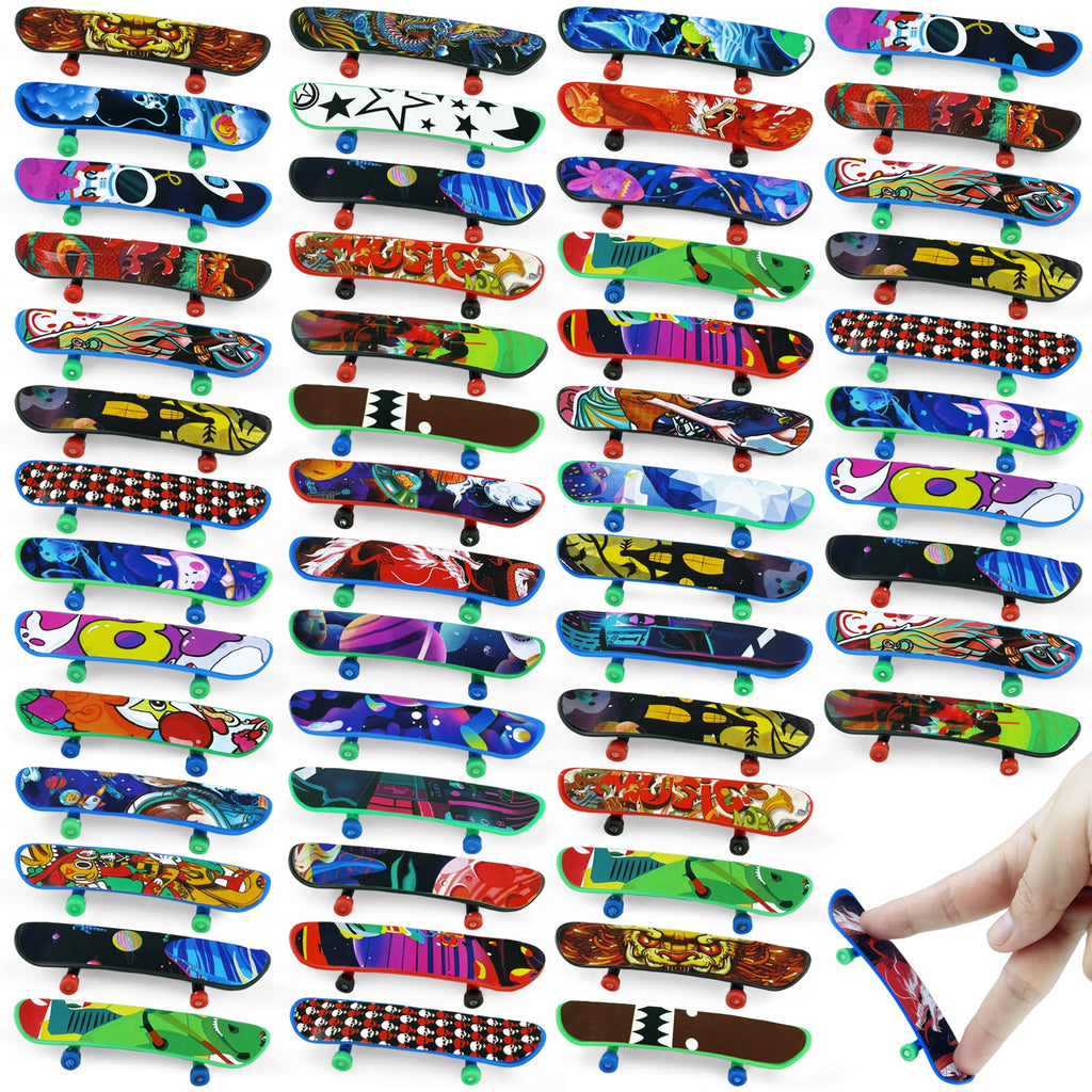 XIPEGPA 100-Pack Mini Finger Skateboards – Plastic Toy Skateboards for Party Favors and Tricks