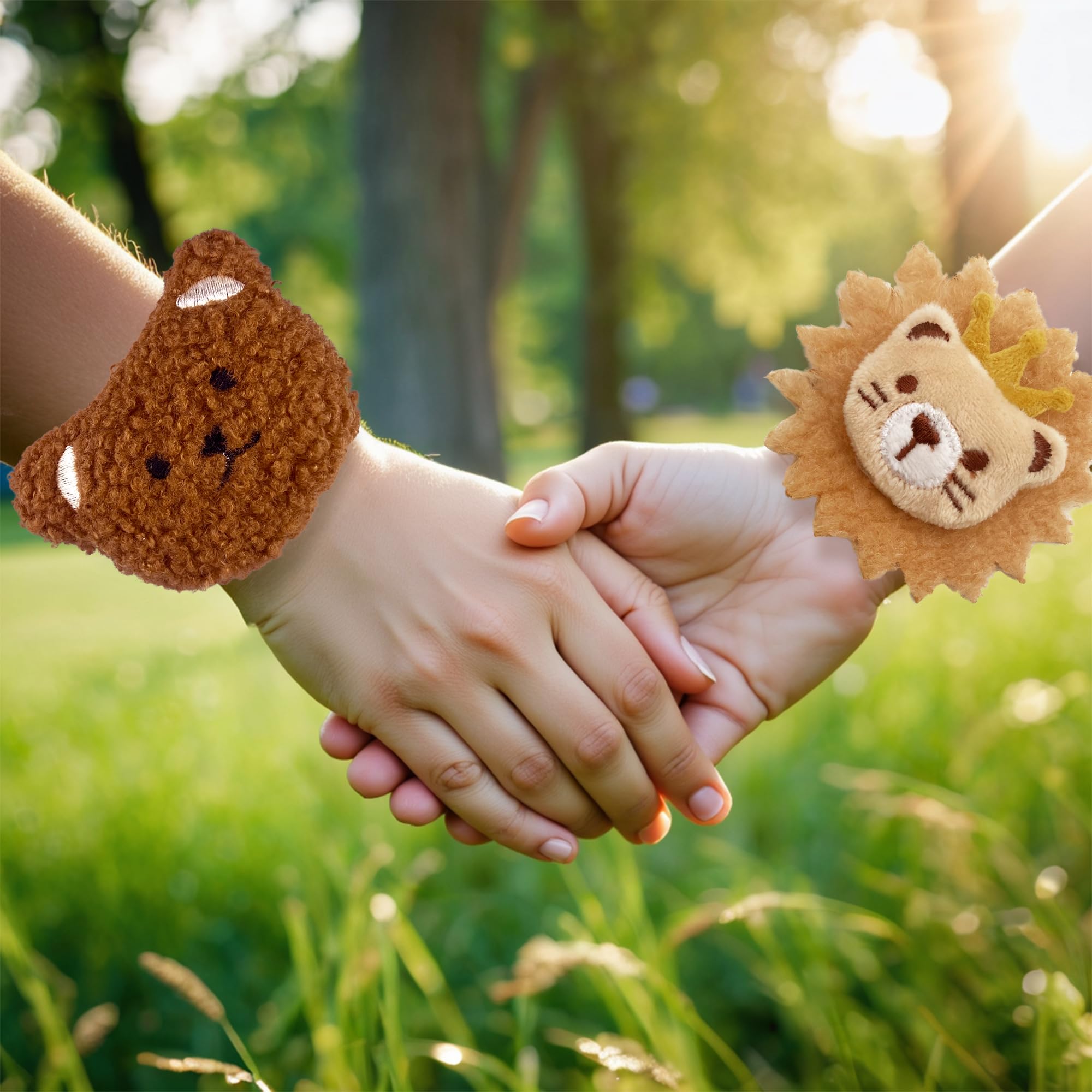 XIPEGPA 12-Pack Plush Animal Slap Bracelets – Cute Stuffed Animal Wrist Toys in 6 Designs for Kids, Party Favors, and Gifts