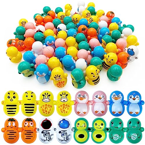 XIPEGPA 150-Piece Mini Tumbler Toys - Assorted Animal and Novelty Designs for Party Favors, Classroom Rewards, Goodie Bags