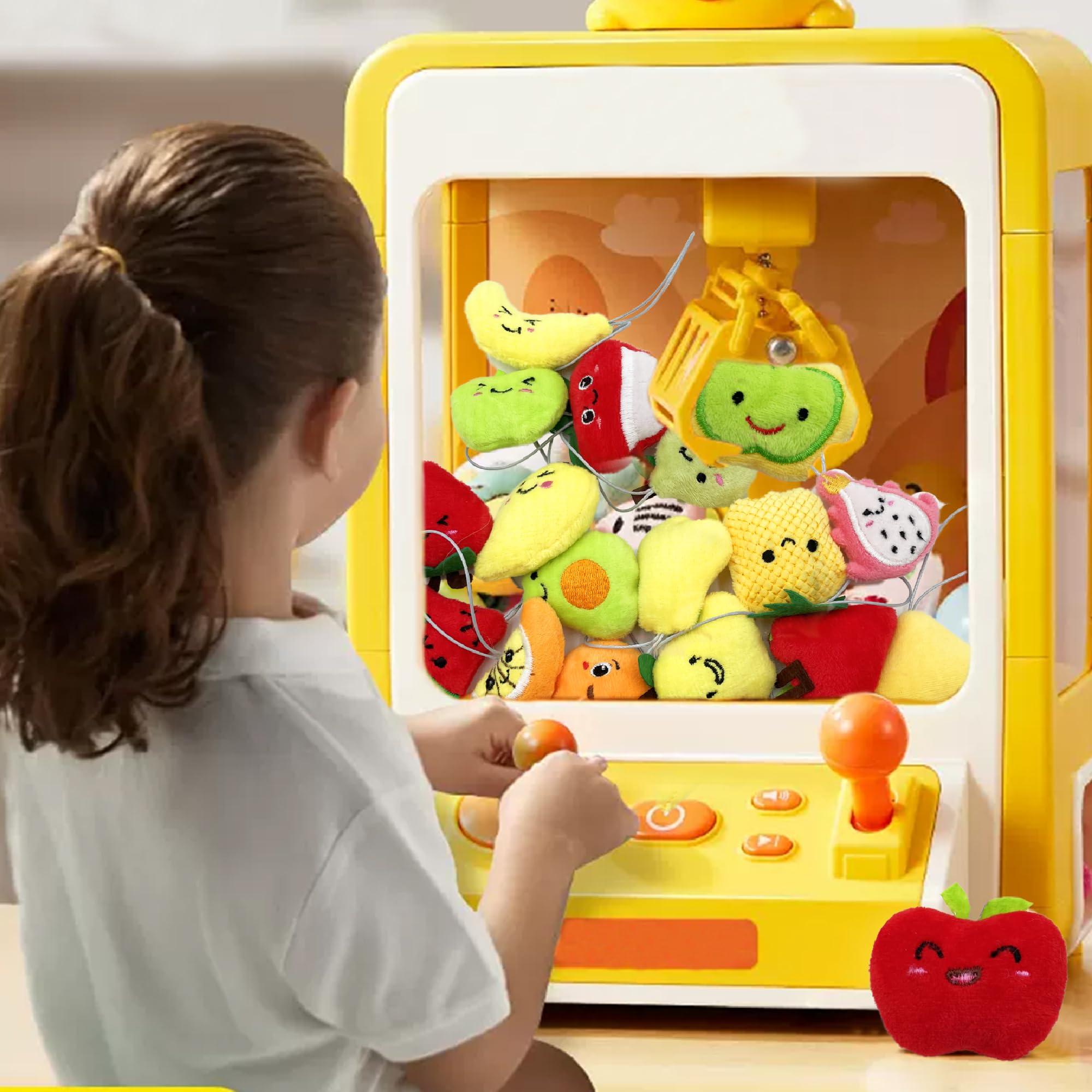 XIPEGPA 30-Piece Mini Fruit Plush Toy Set – Assorted Stuffed Fruits with Keychain Ropes for Party Favors, Easter Egg Stuffers, and Classroom Prizes