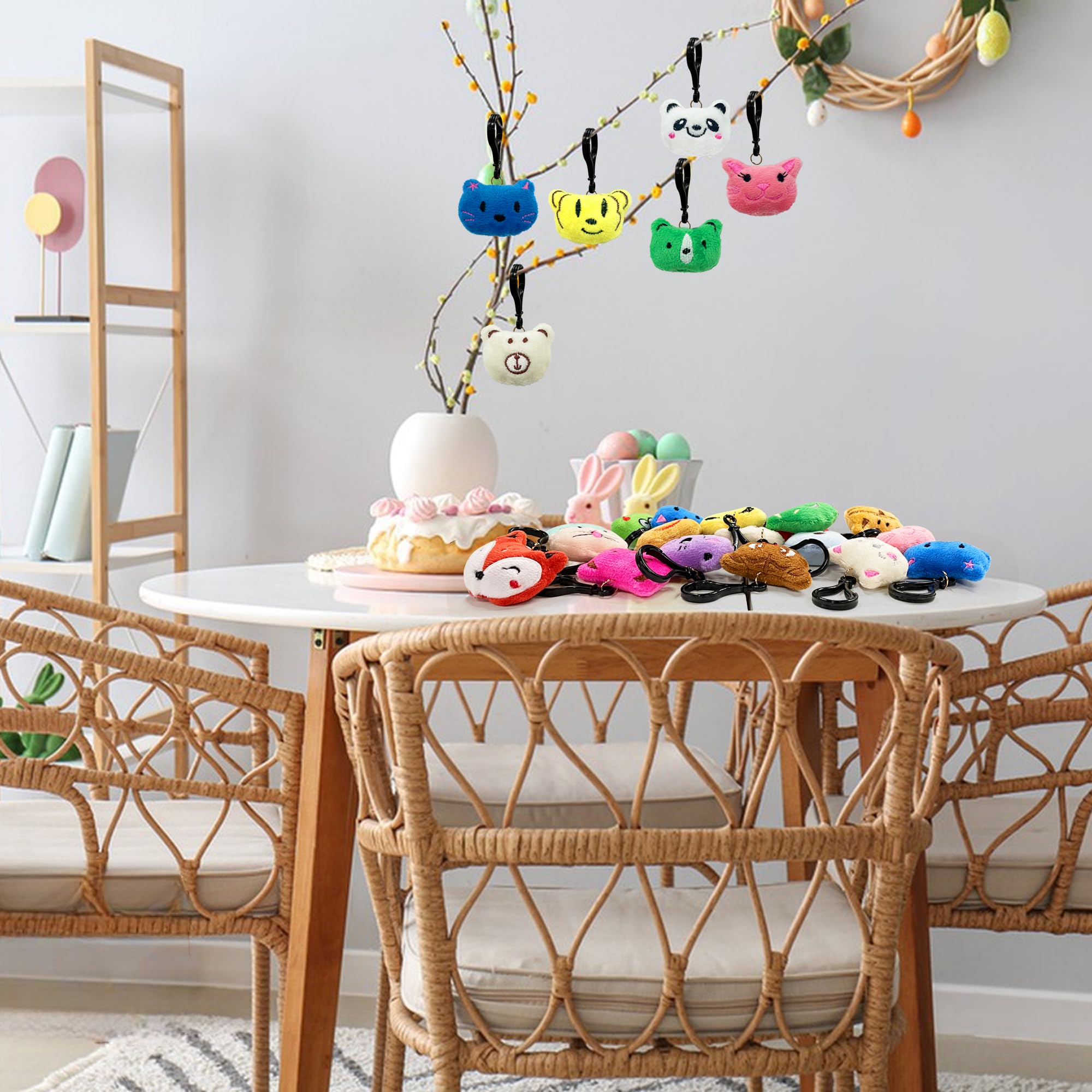 XIPEGPA 36 Assorted Mini Stuffed Animal Keychains – Soft Plush Toys for Goodie Bags, Classroom Rewards, and Easter Egg Fillers