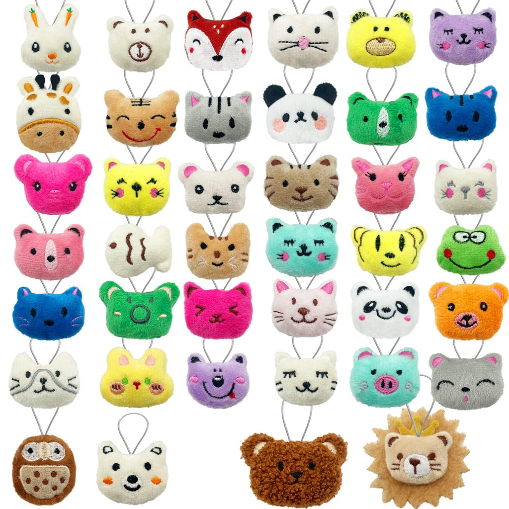 XIPEGPA 40-Piece Mini Animal Plush Toy Set - Assorted Stuffed Animals Keychains for Party Favors, Easter Eggs, Classroom Prizes