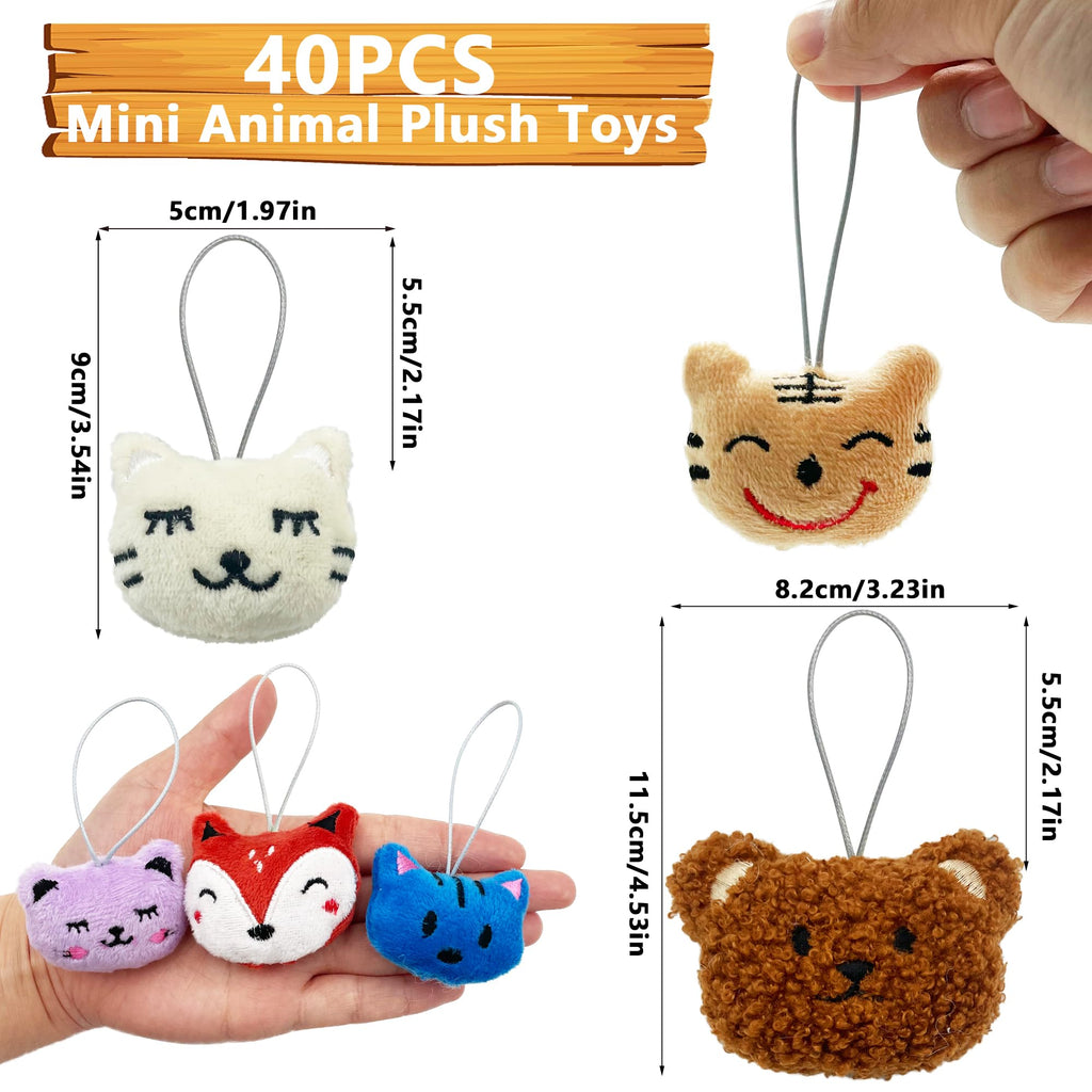 XIPEGPA 40-Piece Mini Animal Plush Toy Set - Assorted Stuffed Animals Keychains for Party Favors, Easter Eggs, Classroom Prizes
