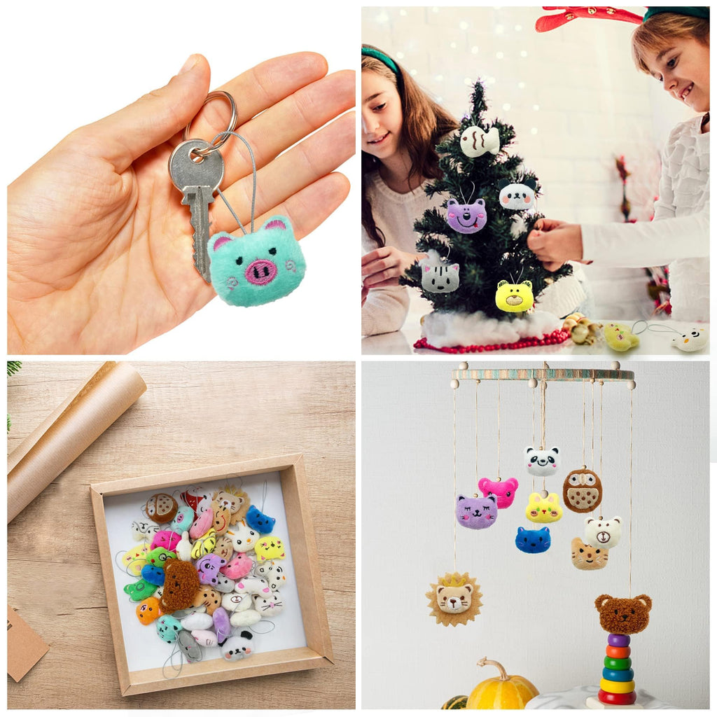 XIPEGPA 40-Piece Mini Animal Plush Toy Set - Assorted Stuffed Animals Keychains for Party Favors, Easter Eggs, Classroom Prizes
