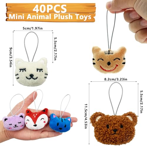 XIPEGPA 40-Piece Mini Animal Plush Toy Set - Assorted Stuffed Animals Keychains for Party Favors, Easter Eggs, Classroom Prizes