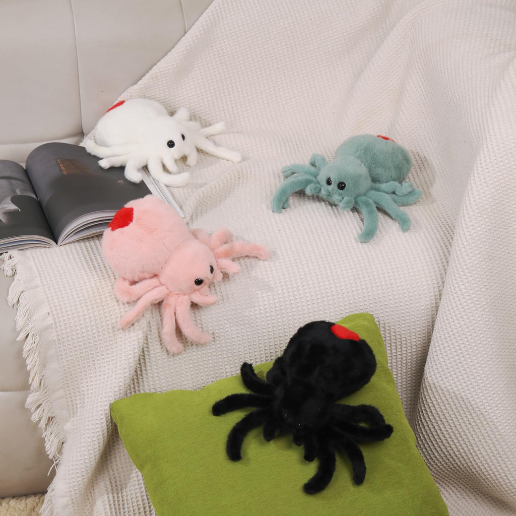 XItbyja 9.8 Inch Halloween Stuffed Spider Plush - Soft Fur Huggable Pillow Toy