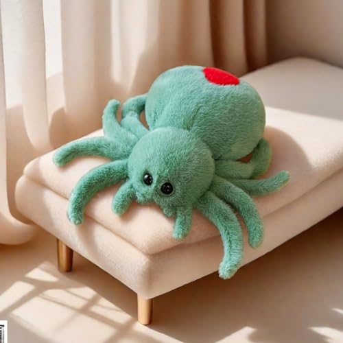 XItbyja 9.8 Inch Halloween Stuffed Spider Plush - Soft Fur Huggable Pillow Toy
