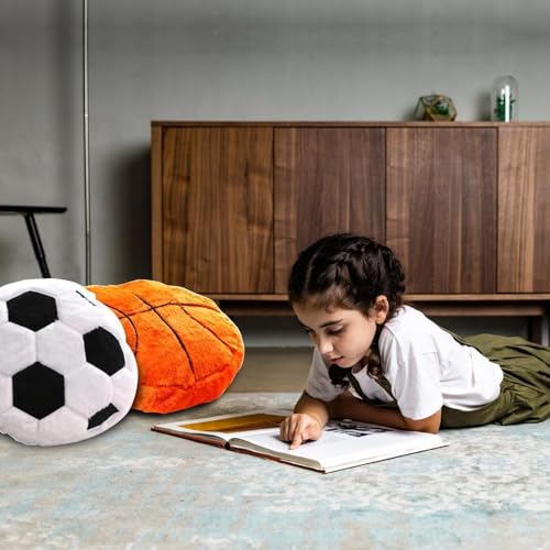 XIYUAN 14-Inch Football Plush Pillow – Soft Stuffed Toy for Kids, Sports Room Decor, and Pet Companion