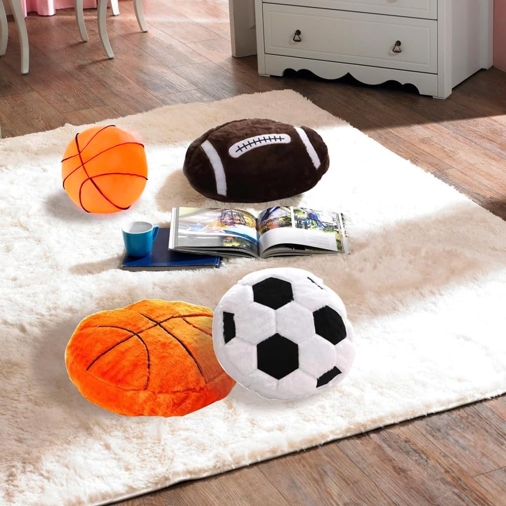 XIYUAN 14-Inch Football Plush Pillow – Soft Stuffed Toy for Kids, Sports Room Decor, and Pet Companion