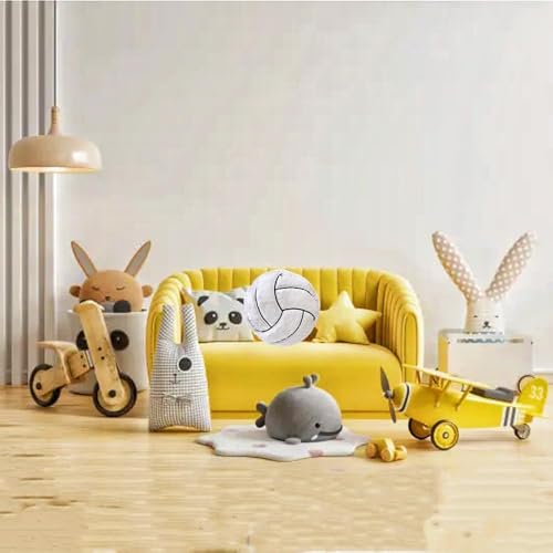 XIYUAN 14-Inch Volleyball Plush Pillow – Soft Stuffed Toy for Sports Room Decor, Couch Cushion, and Gift for Kids