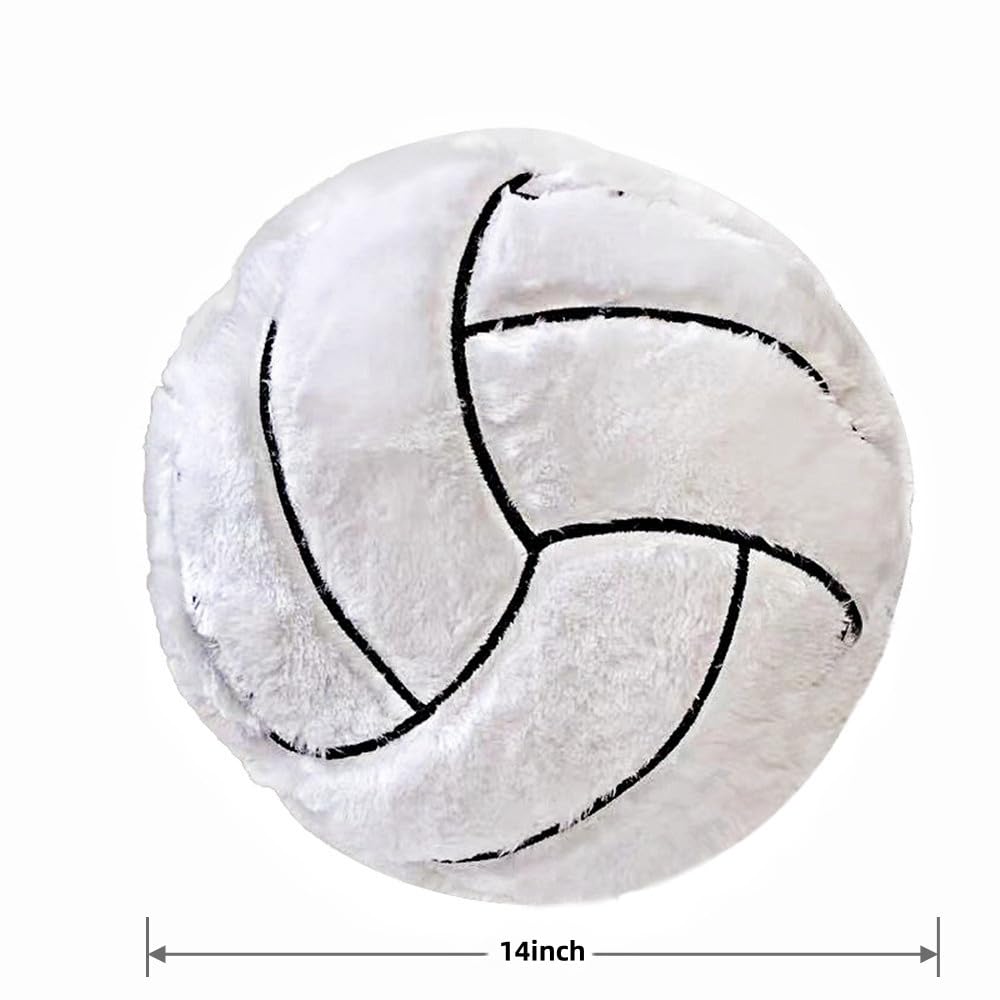 XIYUAN 14-Inch Volleyball Plush Pillow – Soft Stuffed Toy for Sports Room Decor, Couch Cushion, and Gift for Kids