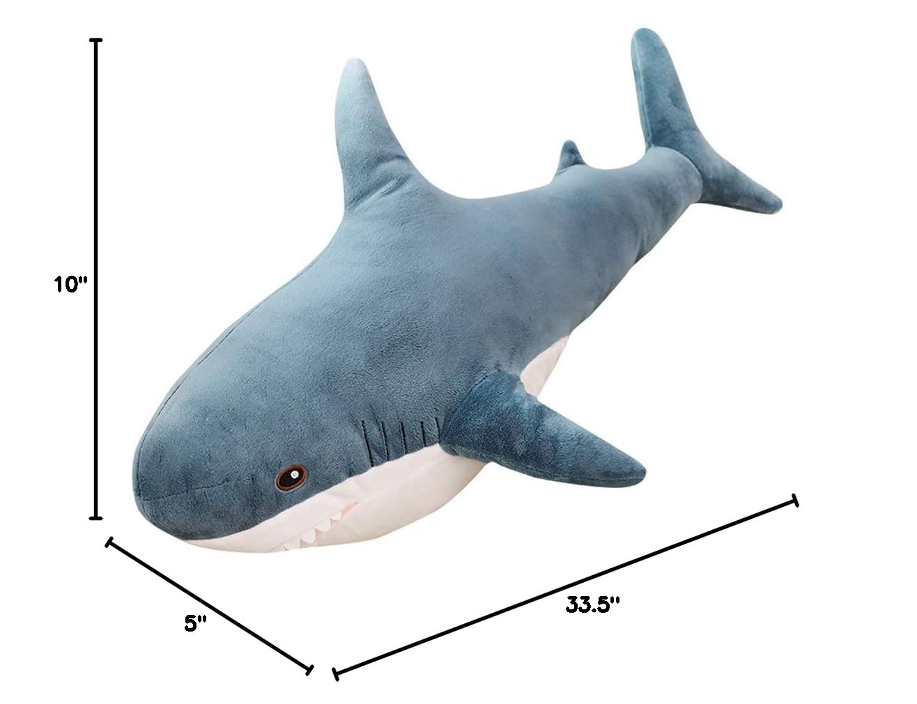 XIYUAN 23.6 Inch Large Shark Plush Stuffed Animal Toy - Soft Cushion & Pillow for Kids and Adults