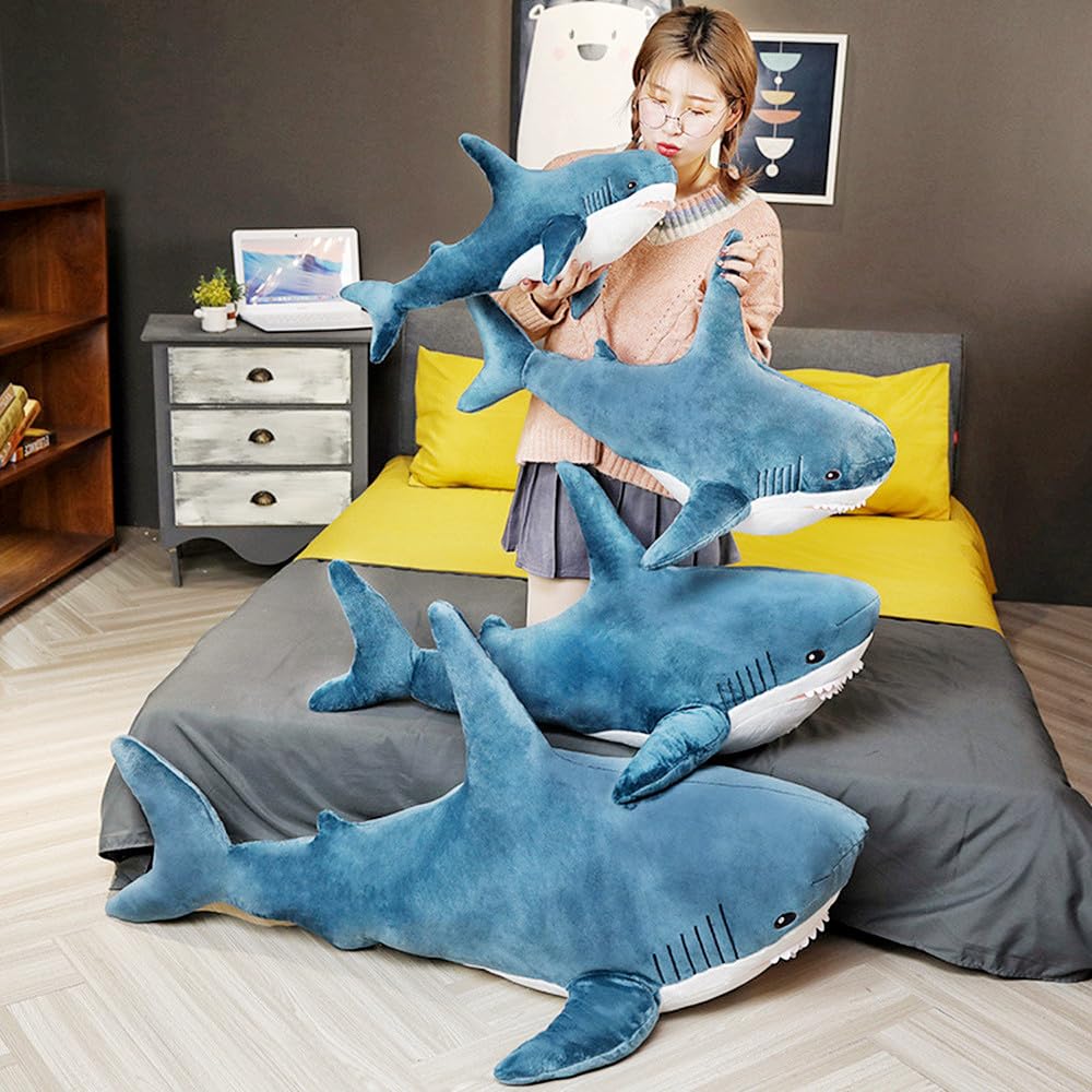 XIYUAN 23.6 Inch Large Shark Plush Stuffed Animal Toy - Soft Cushion & Pillow for Kids and Adults