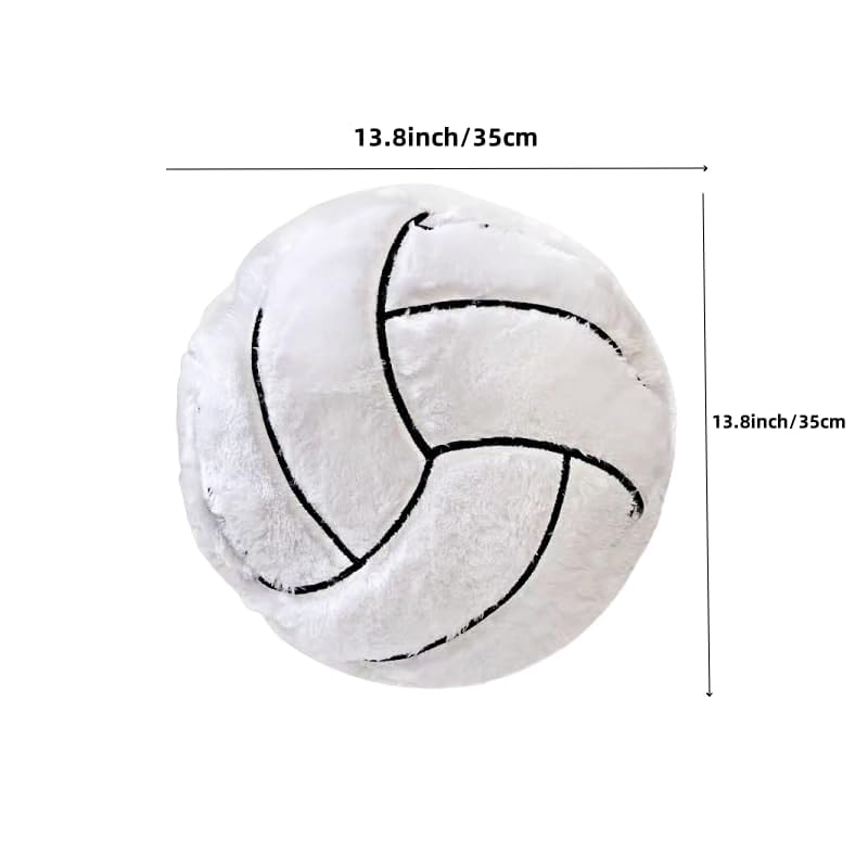 XIZHI 14-Inch Volleyball Plush Pillow - Soft Stuffed Toy for Kids, Machine Washable, White