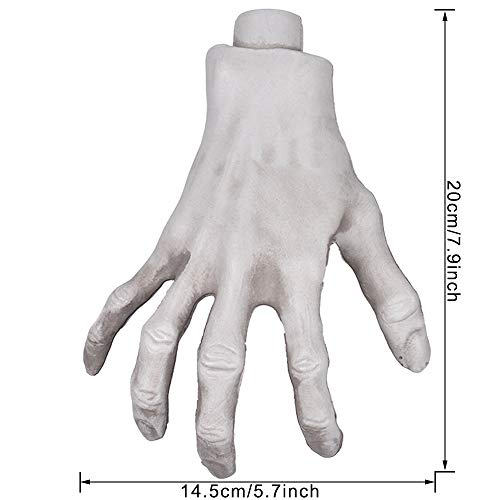 XONOR Halloween Skeleton Hands – Realistic Life-Size Severed Fake Plastic Hands, 2 Pairs