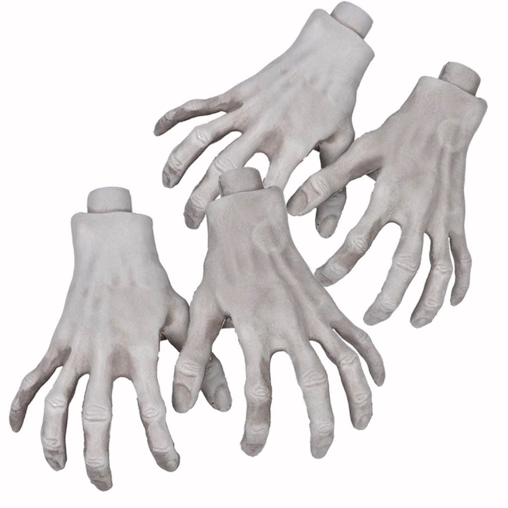 XONOR Halloween Skeleton Hands – Realistic Life-Size Severed Fake Plastic Hands, 2 Pairs