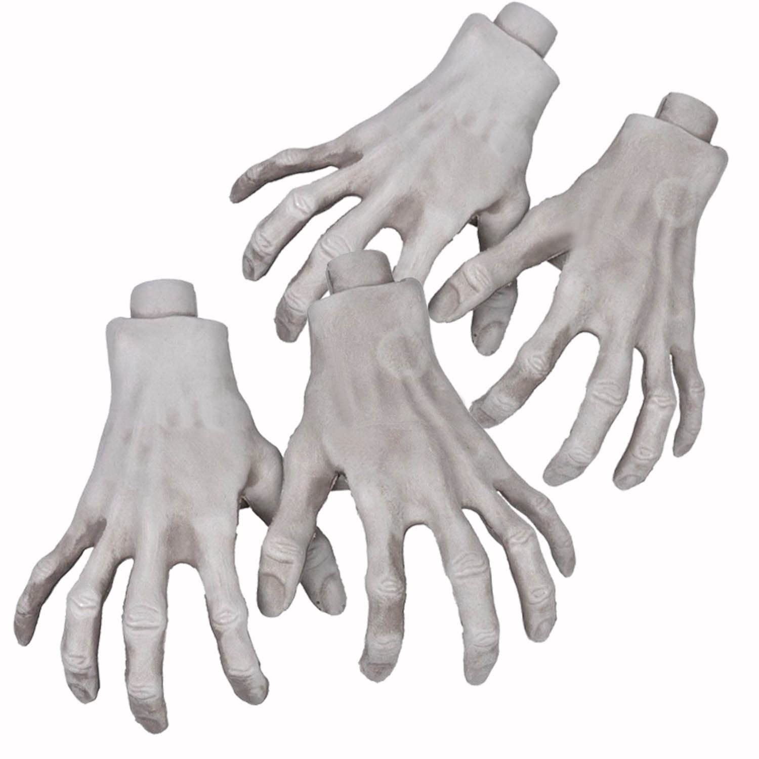 XONOR Halloween Skeleton Hands – Realistic Life-Size Severed Fake Plastic Hands, 2 Pairs