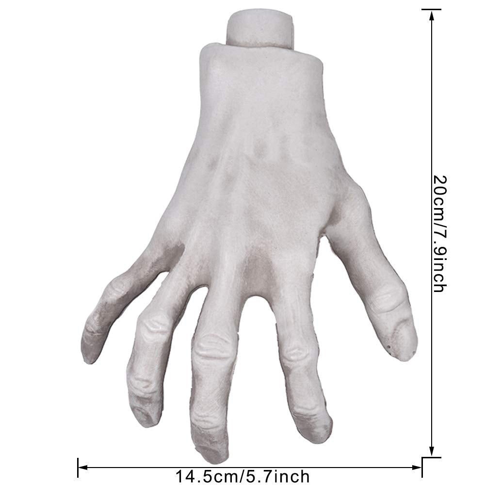 XONOR Halloween Skeleton Hands – Realistic Life-Size Severed Fake Plastic Hands, 2 Pairs