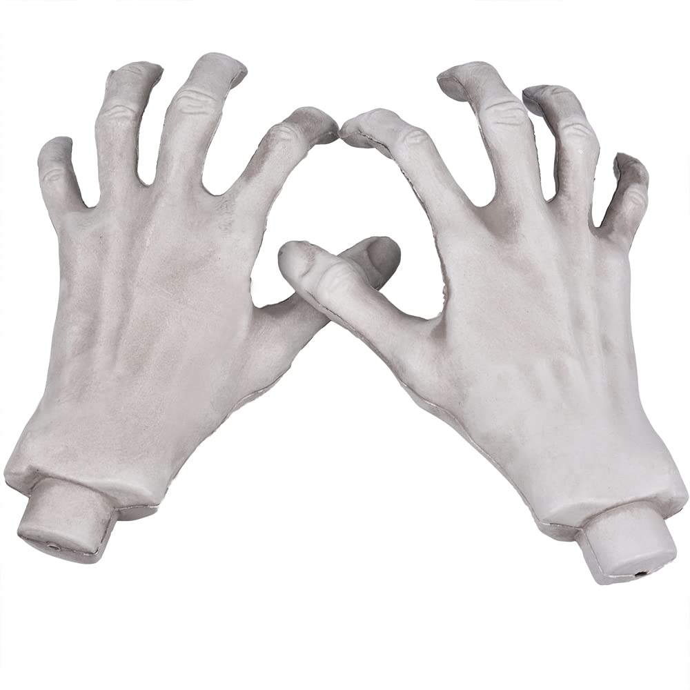 XONOR Halloween Skeleton Hands – Realistic Life-Size Severed Fake Plastic Hands, 2 Pairs
