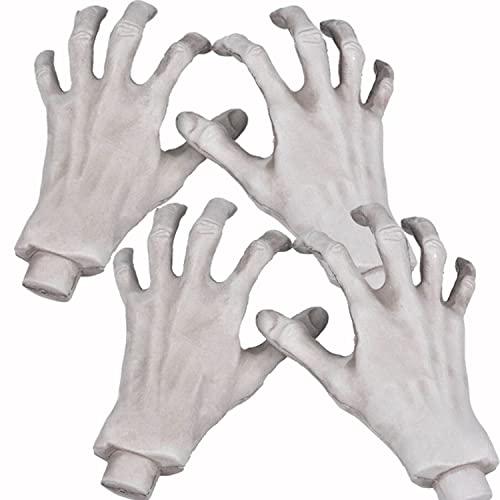XONOR Halloween Skeleton Hands – Realistic Life-Size Severed Fake Plastic Hands, 2 Pairs