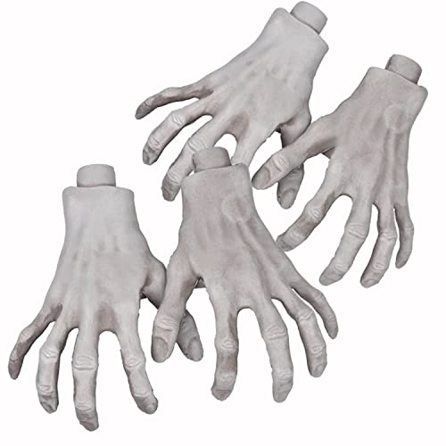XONOR Halloween Skeleton Hands – Realistic Life-Size Severed Fake Plastic Hands, 2 Pairs