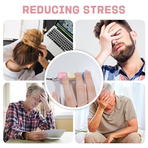 XQC 5 Pack Keyboard Fidget Toy – Portable Clicking Stress Relief Keychain for Adults (Multicolor)