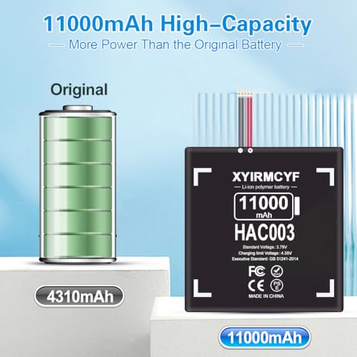 XYIRMCYF 11000mAh HAC-003 Battery Replacement for Nintendo Switch HAC-001 (2017) – New Upgrade, Long Cycle Life, with Repair Kits