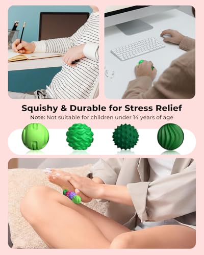 XYOFUN 8-Pack Silicone Magnetic Fidget Balls – Pink Stress Relief Sensory Toys for Adults