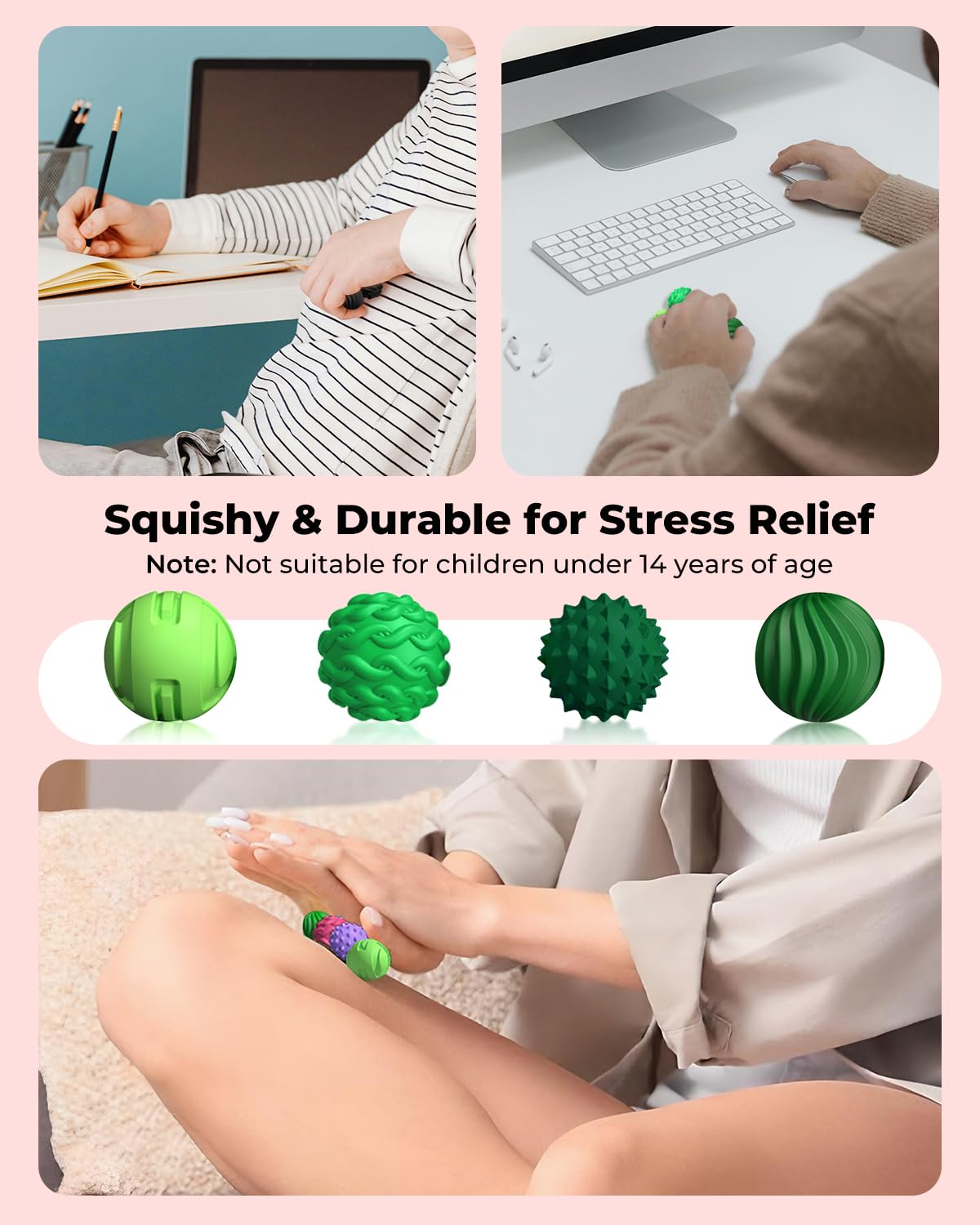 XYOFUN 8-Pack Silicone Magnetic Fidget Balls – Violet, Textured Stress Relief Toys for Office & Home