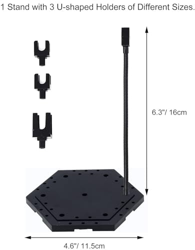 XyviLokit Hobby Action Base Model Stand for 1/144 Gundam and 6-Inch Figures – Screwless Assembly with Adjustable Metal Arm