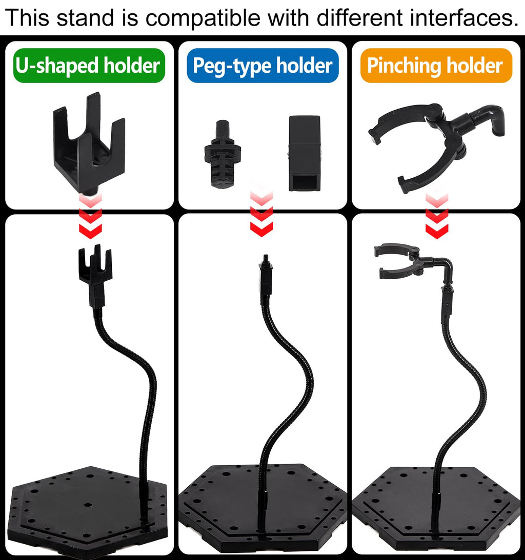 XyviLokit Hobby Action Base Model Stand for 1/144 Gundam and 6-Inch Figures – Screwless Assembly with Adjustable Metal Arm