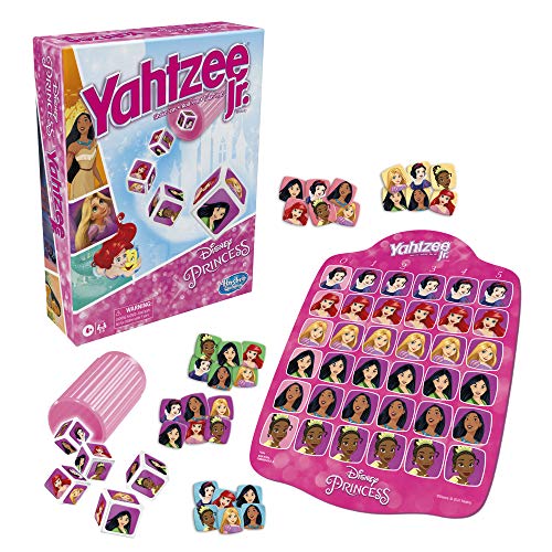 Yahtzee Jr. Disney Princess Board Game – Matching Dice Game for Kids Ages 4+ (2-4 Players)