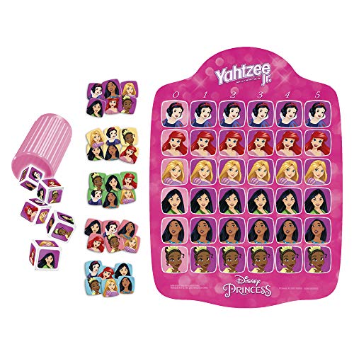 Yahtzee Jr. Disney Princess Board Game – Matching Dice Game for Kids Ages 4+ (2-4 Players)