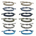 YANMIN 12 Pack Braided Friendship Bracelets – Adjustable Paracord Cord Bracelets for Teen Boys, Easter Basket Fillers, Birthday Party Favors